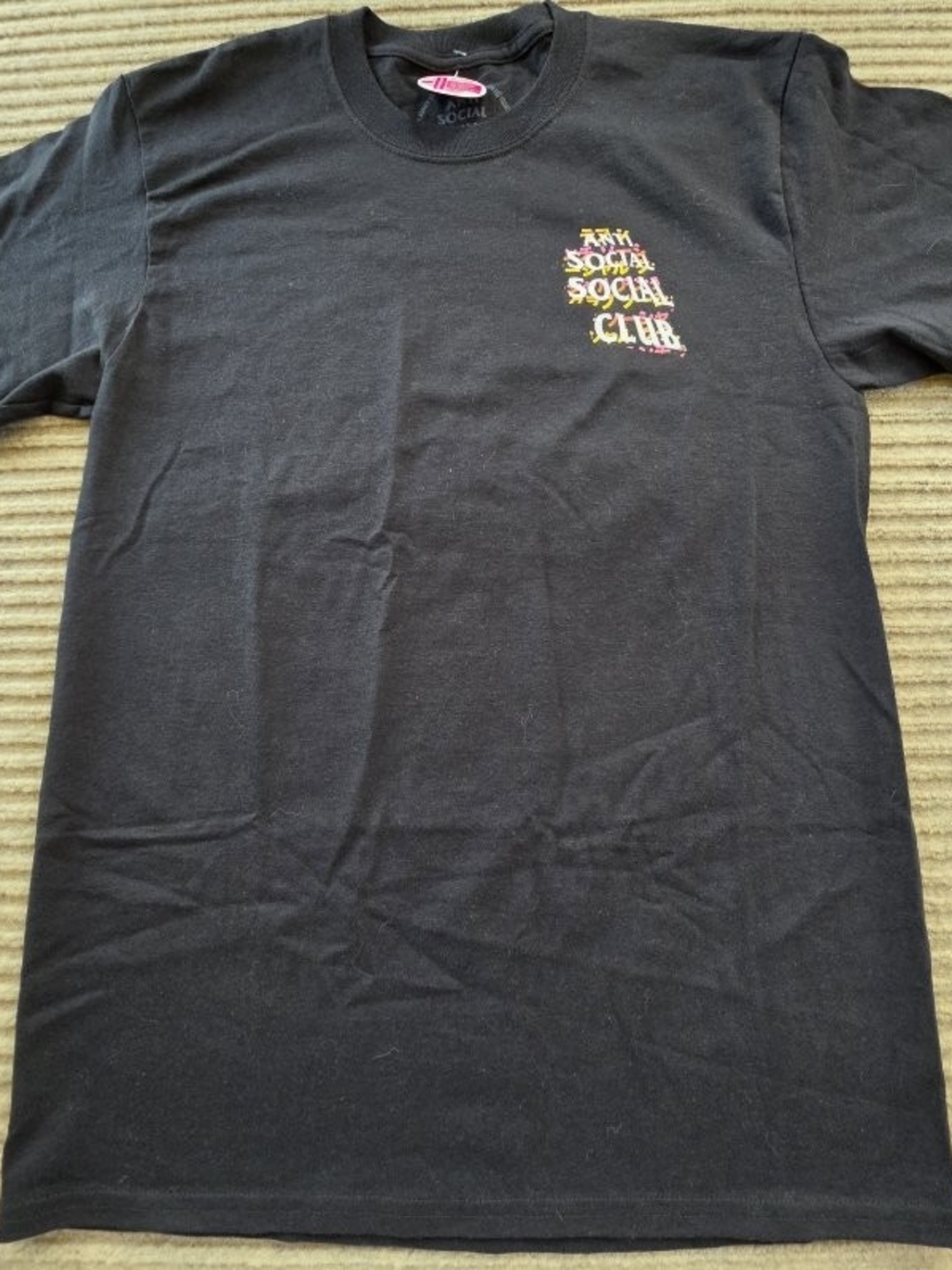 Anti Social Club Twisted Quickness Short Sleeve T Shirt Men Medium NWT Black